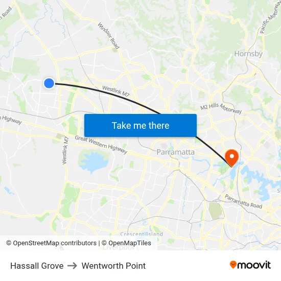 Hassall Grove to Wentworth Point map
