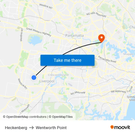 Heckenberg to Wentworth Point map