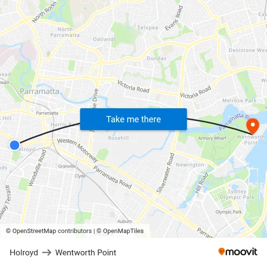 Holroyd to Wentworth Point map