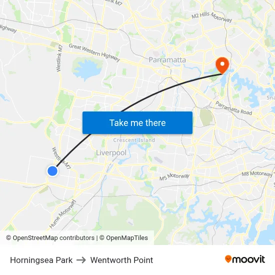 Horningsea Park to Wentworth Point map