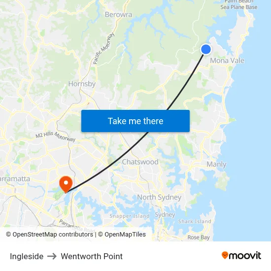 Ingleside to Wentworth Point map