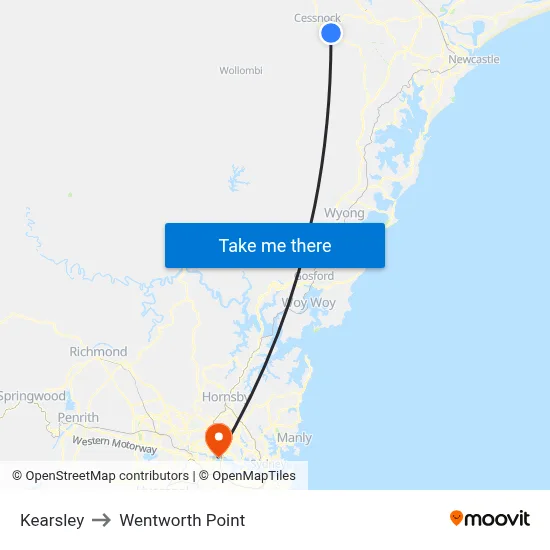 Kearsley to Wentworth Point map