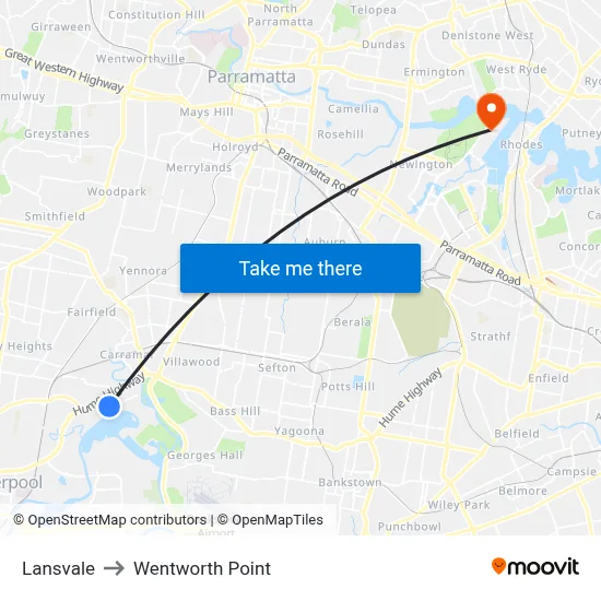 Lansvale to Wentworth Point map