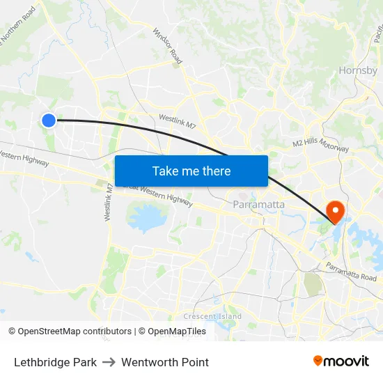Lethbridge Park to Wentworth Point map
