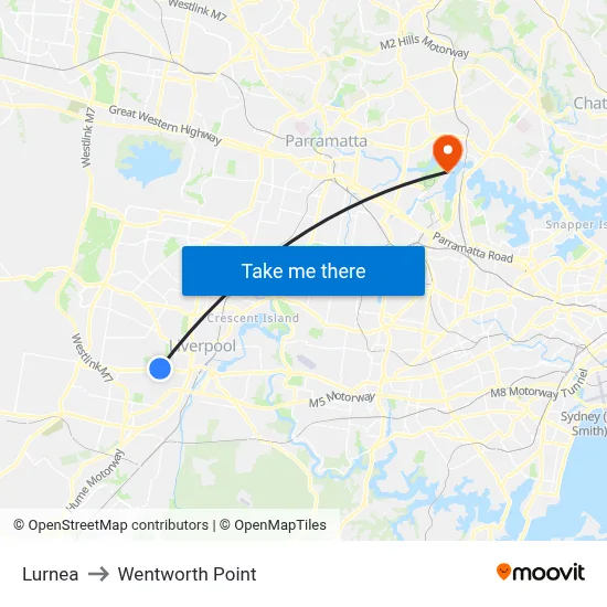 Lurnea to Wentworth Point map