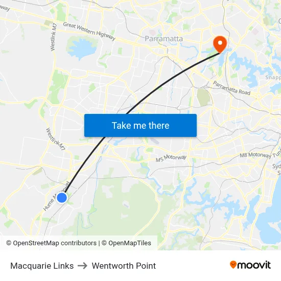 Macquarie Links to Wentworth Point map