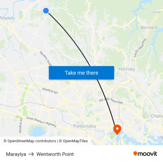 Maraylya to Wentworth Point map