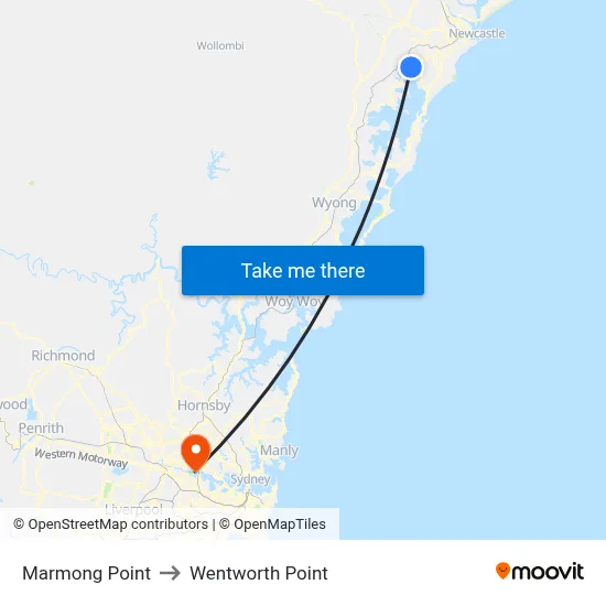 Marmong Point to Wentworth Point map