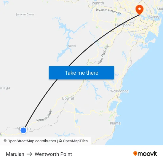 Marulan to Wentworth Point map
