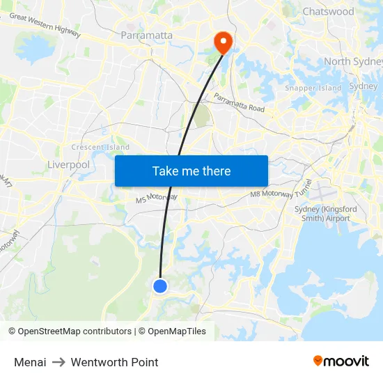 Menai to Wentworth Point map