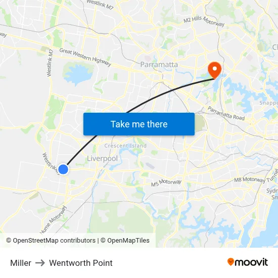 Miller to Wentworth Point map