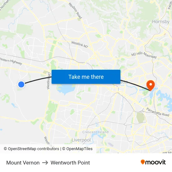 Mount Vernon to Wentworth Point map
