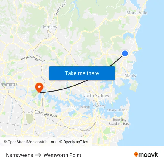 Narraweena to Wentworth Point map