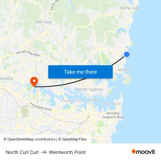 North Curl Curl to Wentworth Point map