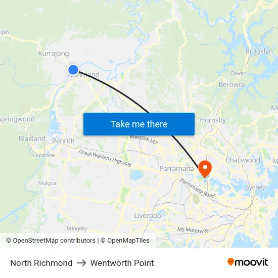 North Richmond to Wentworth Point map
