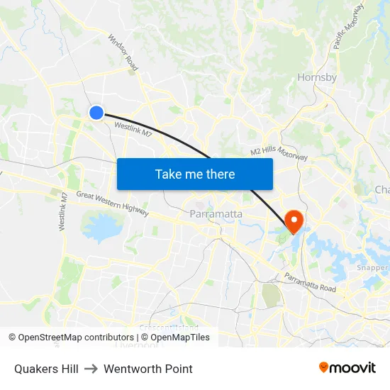 Quakers Hill to Wentworth Point map