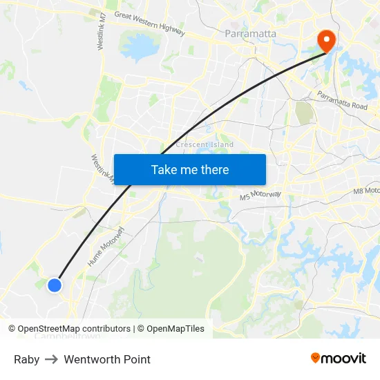 Raby to Wentworth Point map
