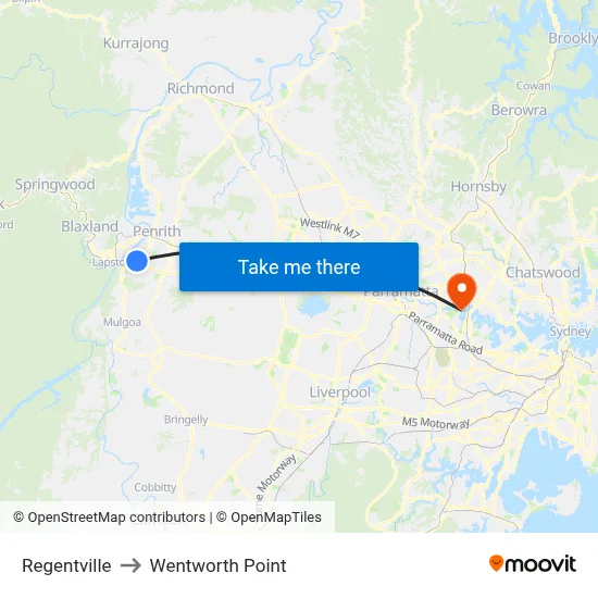 Regentville to Wentworth Point map