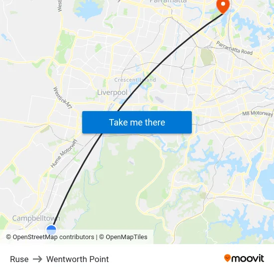 Ruse to Wentworth Point map