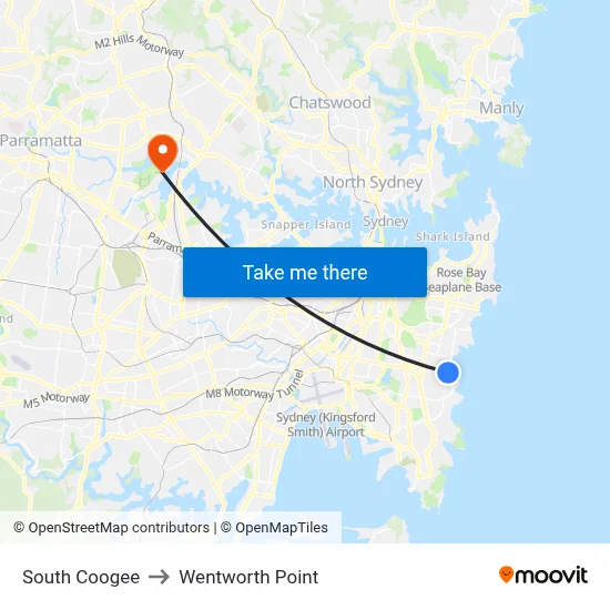 South Coogee to Wentworth Point map