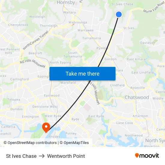 St Ives Chase to Wentworth Point map