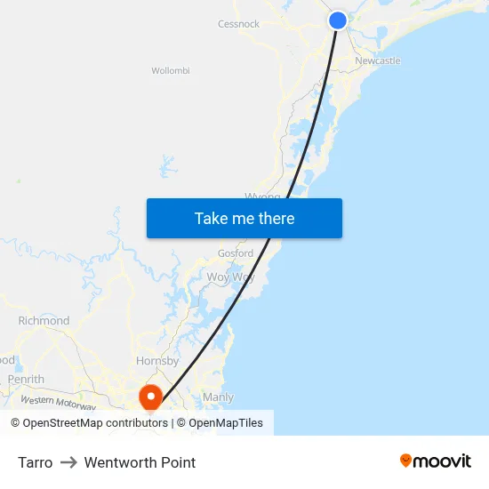 Tarro to Wentworth Point map