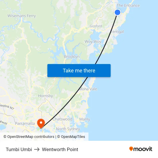 Tumbi Umbi to Wentworth Point map
