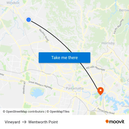 Vineyard to Wentworth Point map