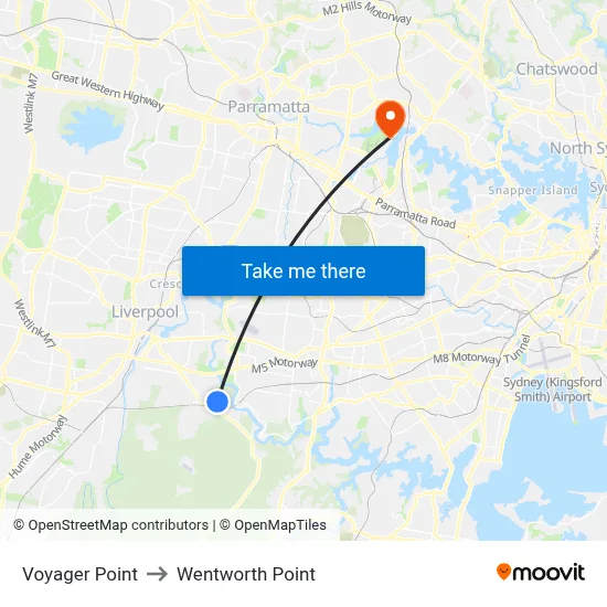 Voyager Point to Wentworth Point map