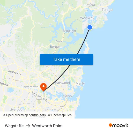 Wagstaffe to Wentworth Point map