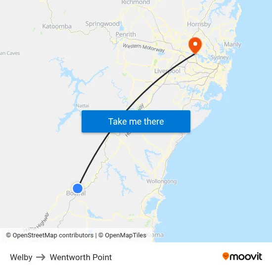 Welby to Wentworth Point map