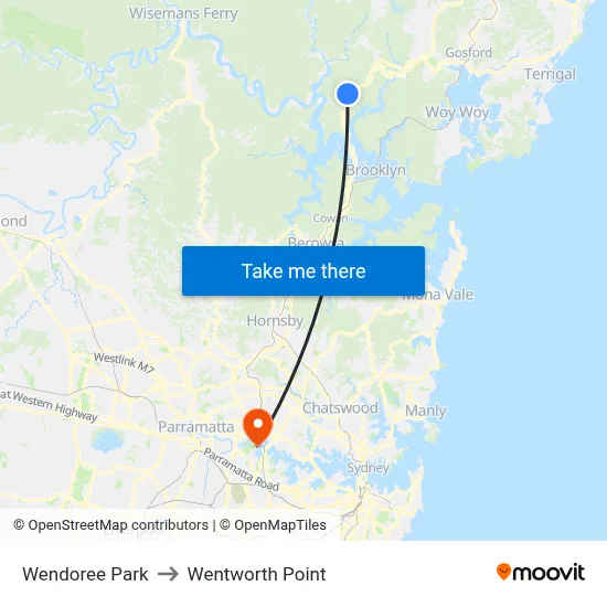 Wendoree Park to Wentworth Point map