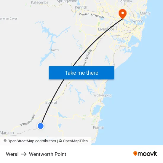 Werai to Wentworth Point map