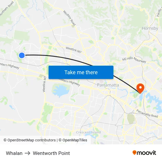 Whalan to Wentworth Point map
