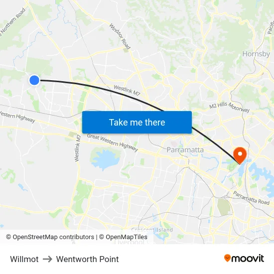 Willmot to Wentworth Point map