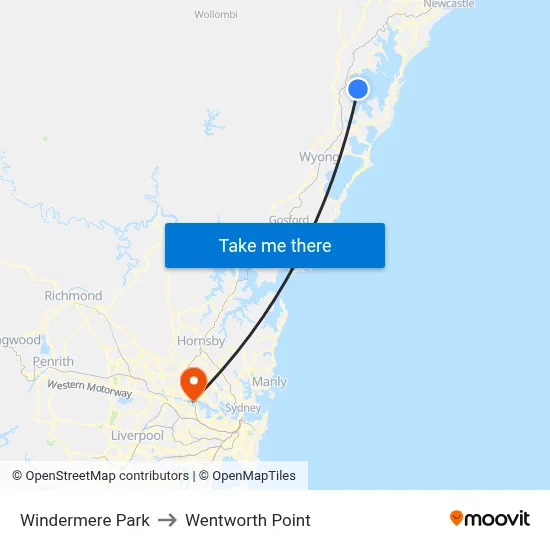 Windermere Park to Wentworth Point map