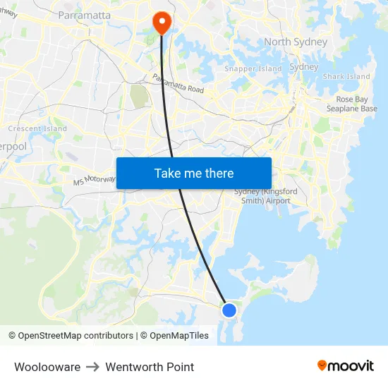 Woolooware to Wentworth Point map