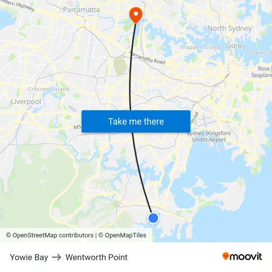 Yowie Bay to Wentworth Point map