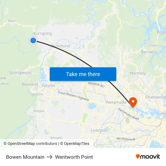 Bowen Mountain to Wentworth Point map