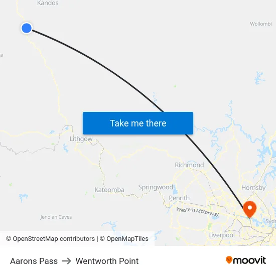 Aarons Pass to Wentworth Point map