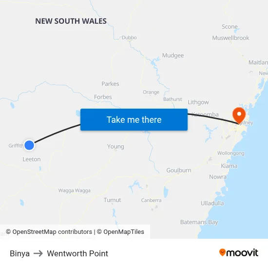 Binya to Wentworth Point map