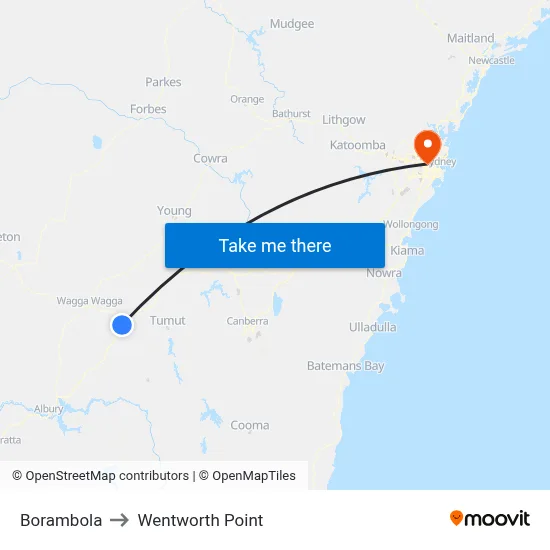 Borambola to Wentworth Point map