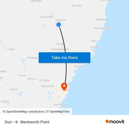 Duri to Wentworth Point map