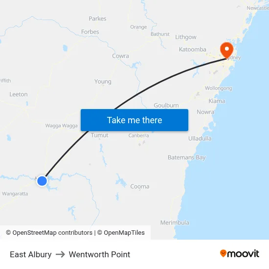 East Albury to Wentworth Point map
