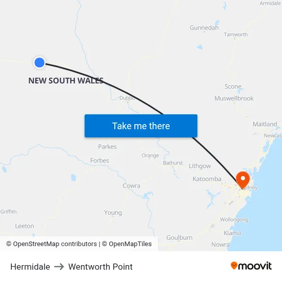 Hermidale to Wentworth Point map