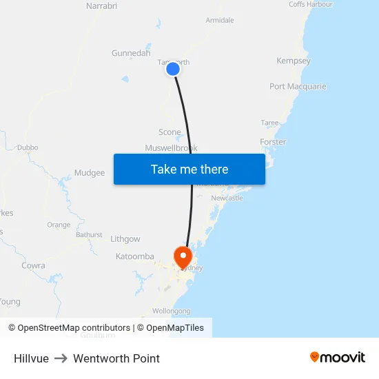 Hillvue to Wentworth Point map