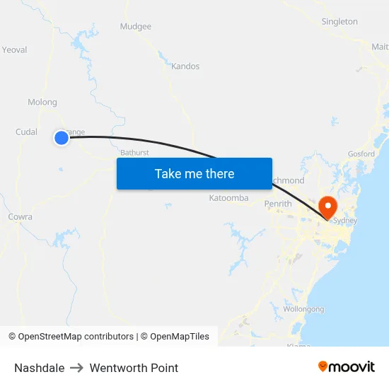 Nashdale to Wentworth Point map