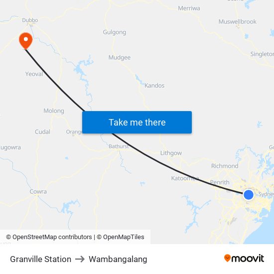 Granville Station to Wambangalang map