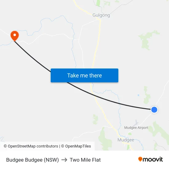 Budgee Budgee (NSW) to Two Mile Flat map