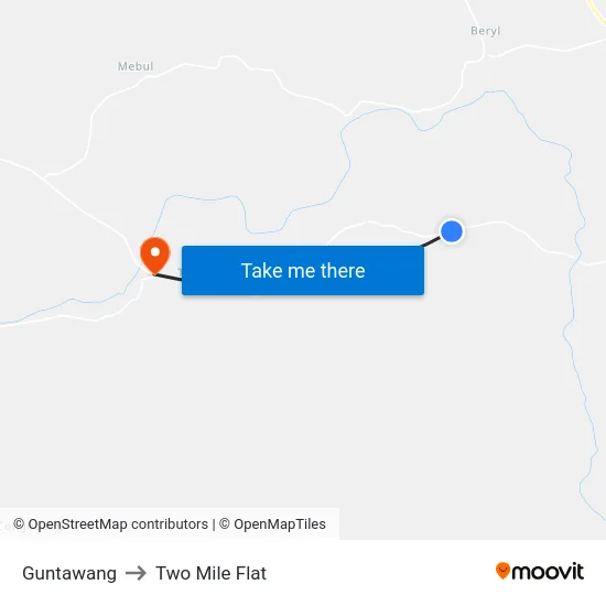 Guntawang to Two Mile Flat map